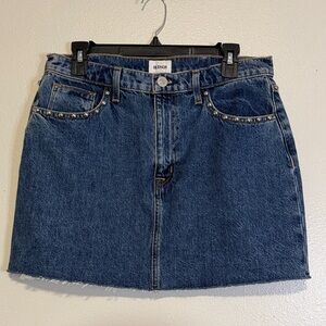 Hudson Jeans Studded Denim Mini Skirt